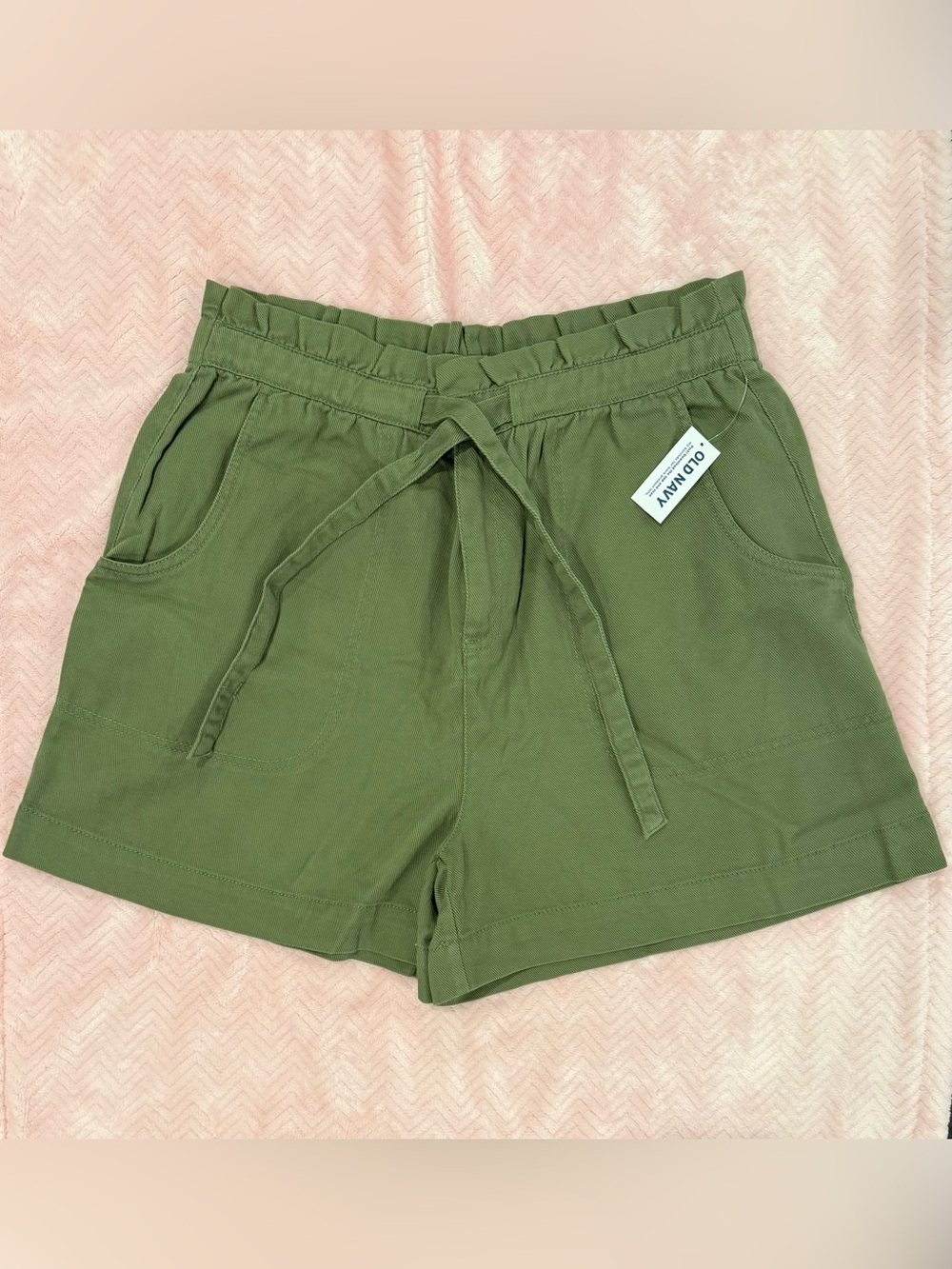 Old Navy Olive Green High-Waist Drawstring Women’s Shorts